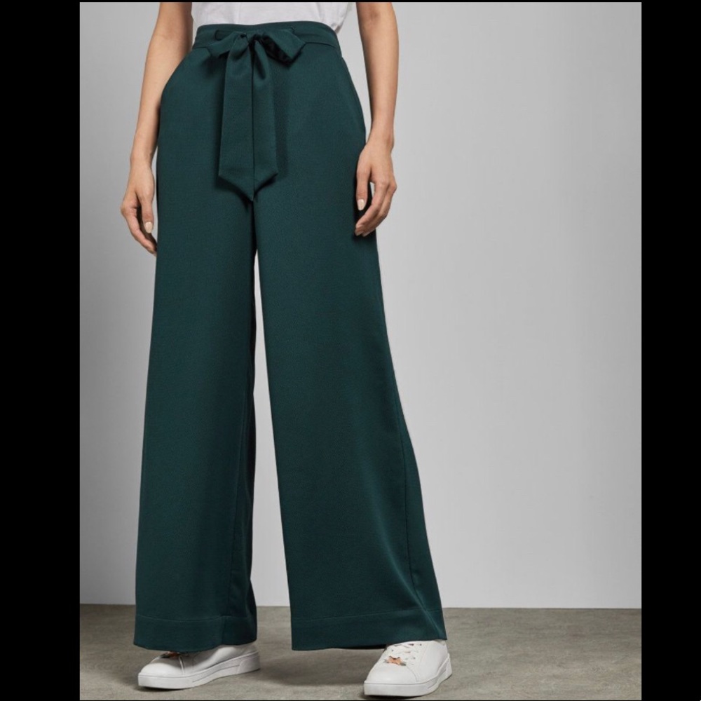 Ted Baker Ruzzela Tie Waist Wide High Waisted Leg Trouser Work Pants Pants 2